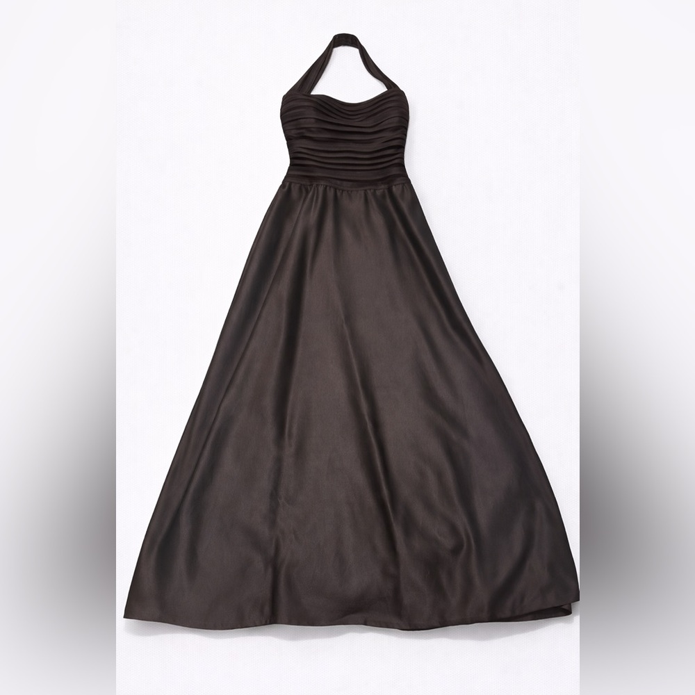 Tadashi New York Chocolate Brown Halter Evening Gown – Size 2 Petite